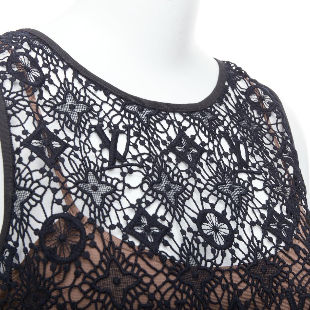 LOUIS VUITTON vestido línea A de encaje monograma LV superpuesto negro FR38 M
Referencia: WECN/A00047
Marca: Louis Vuitton
Diseñador: Marc Jacobs
Material: Algodón, mezcla
Color: Negro, Nude
Patrón: Monograma
Cierre: cremallera
Forro: Seda