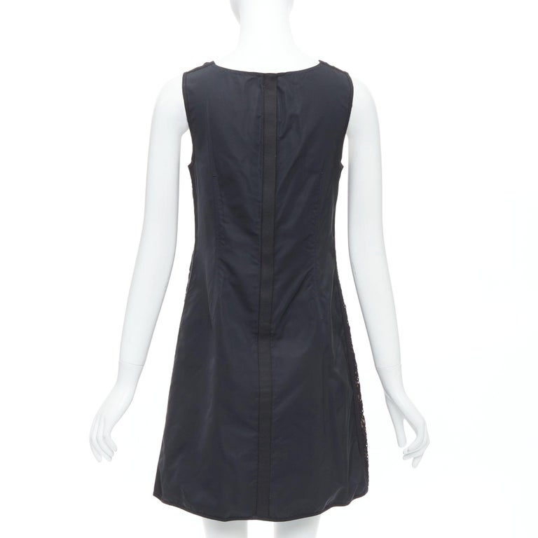 LOUIS VUITTON black overlay LV monogram lace A-line dress FR38 M at 1stDibs