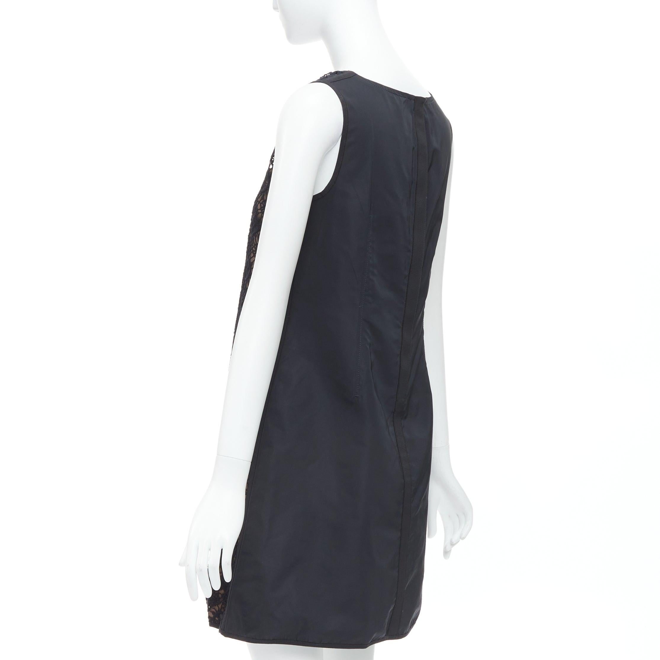 LOUIS VUITTON vestido línea A de encaje monograma LV superpuesto negro FR38 M 1