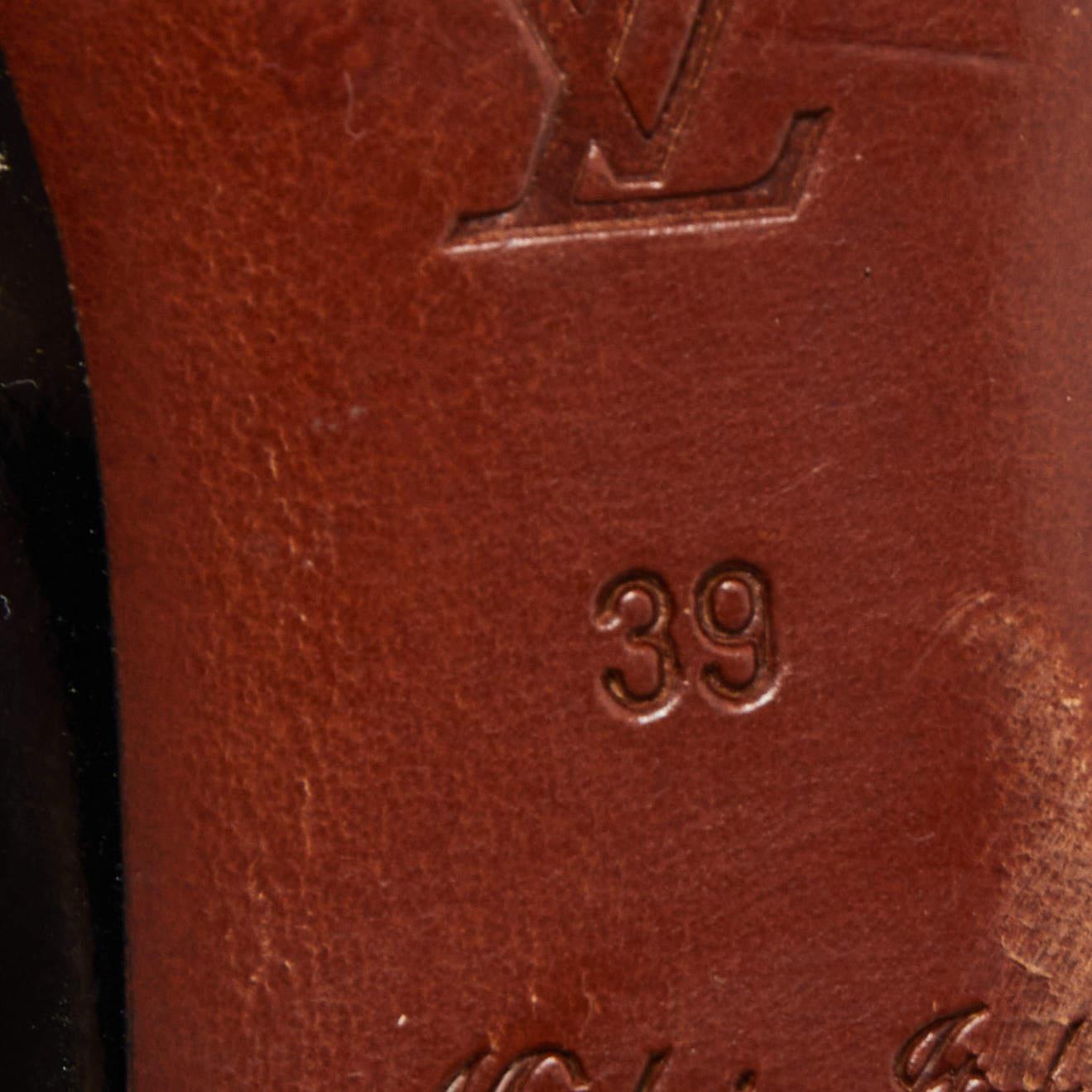 Women's Louis Vuitton Black Patent Dice Pumps Size 39 For Sale
