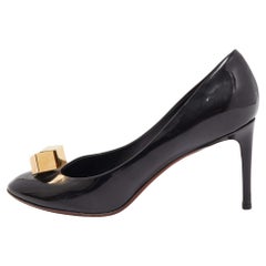 Used Louis Vuitton Black Patent Dice Pumps Size 39