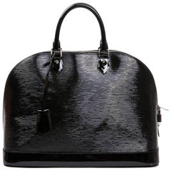 Louis Vuitton Black Patent Epi Leather Large Model Alma Bag