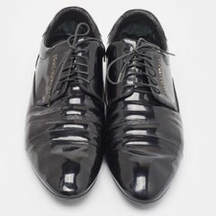 Louis Vuitton Black Patent Lace Up Oxford Size 43