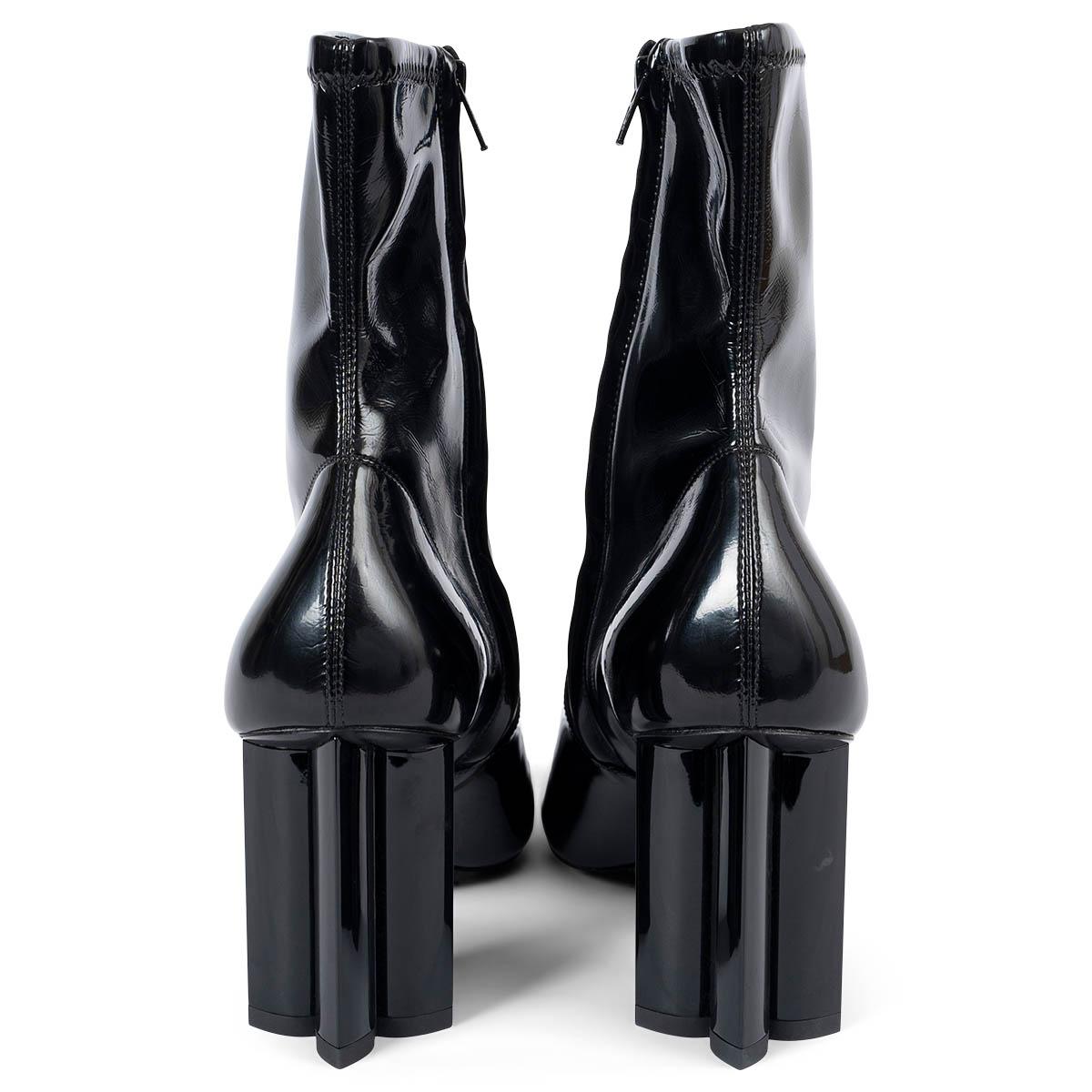 Women's LOUIS VUITTON black patent leather 2015 INSTINCT Ankle Boots Shoes 39 For Sale