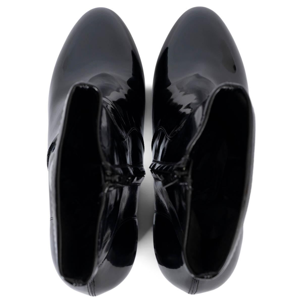 LOUIS VUITTON black patent leather 2015 INSTINCT Ankle Boots Shoes 39 For Sale 1