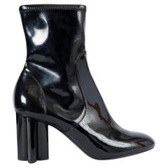LOUIS VUITTON cuir verni noir 2015 INSTINCT Bottines Chaussures 39