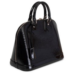 LOUIS VUITTON black patent leather ALMA PM Bag ELECTRIC Epi