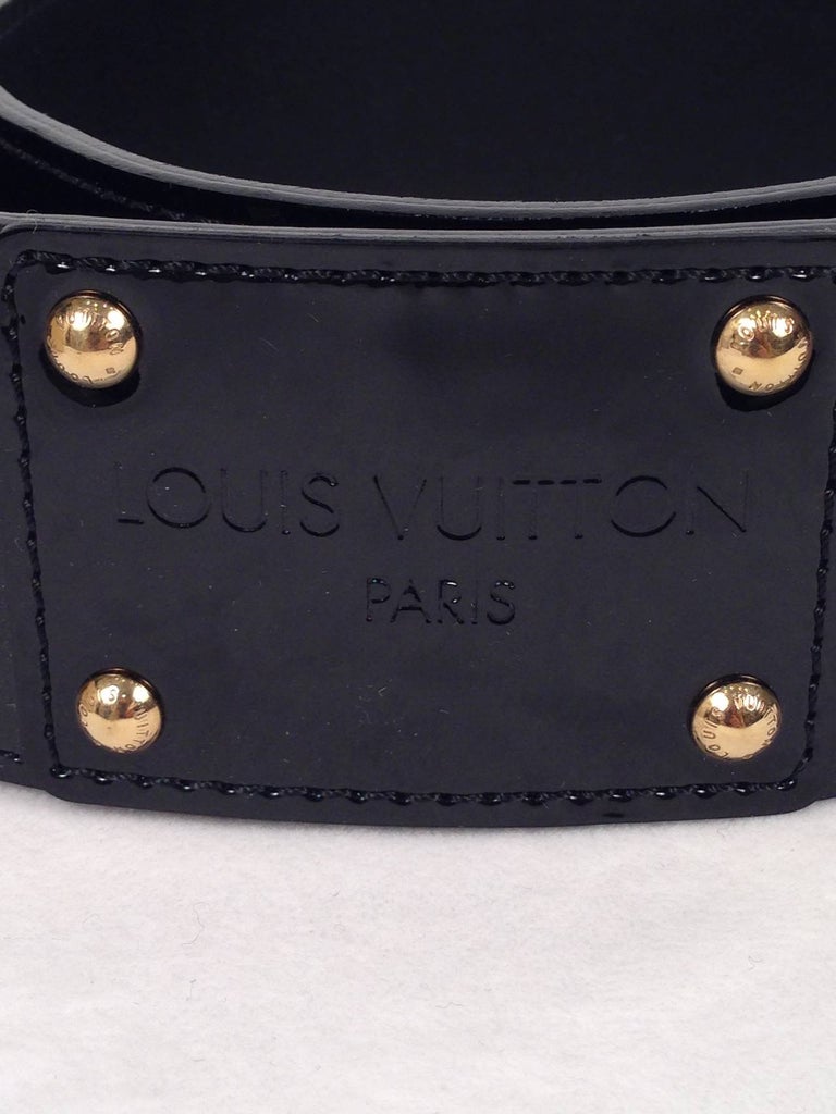 Louis Vuitton Black Patent Leather Belt For Sale at 1stDibs