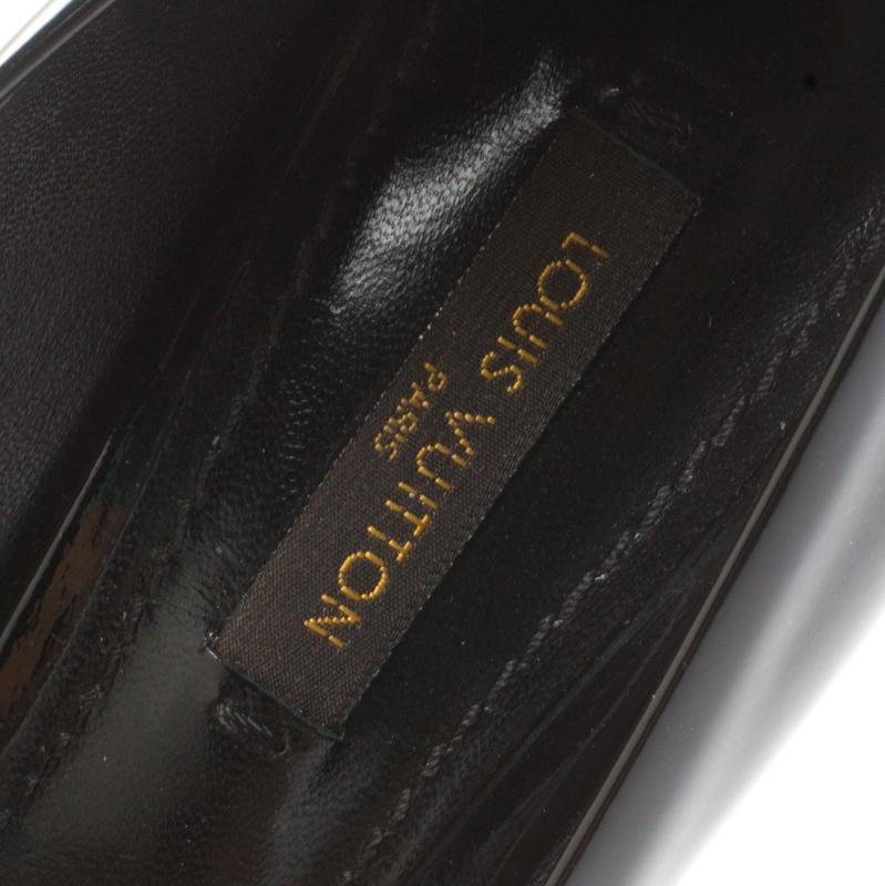 Women's Louis Vuitton Black Patent Leather Bernice Studded Pointed Toe Pumps Size 37.5