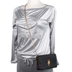 Louis Vuitton Black Patent Leather Calfskin Monogram Cherrywood Chain Wallet