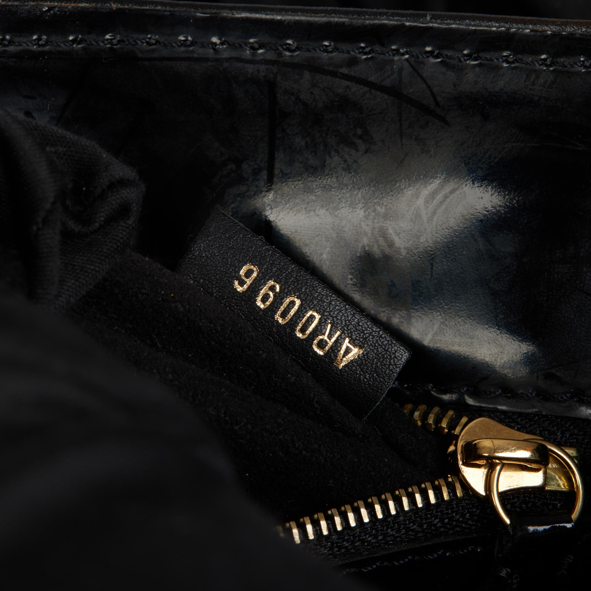 LOUIS VUITTON Black Patent Leather & Caramel Embossed Calfskin Leather Polly 2