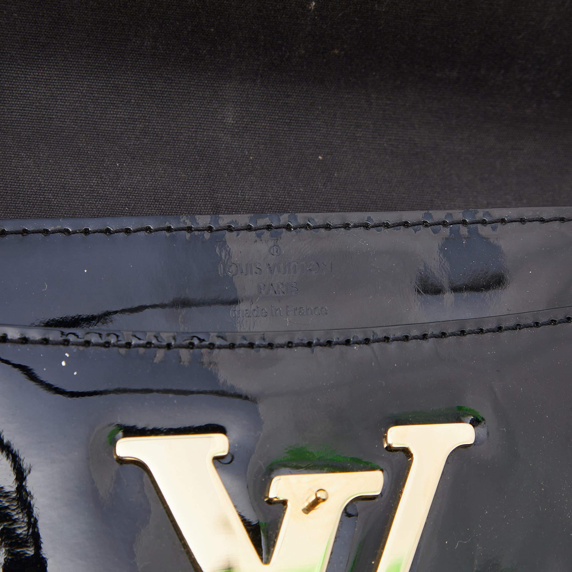Louis Vuitton Black Patent Leather Chain Louise MM Bag 6