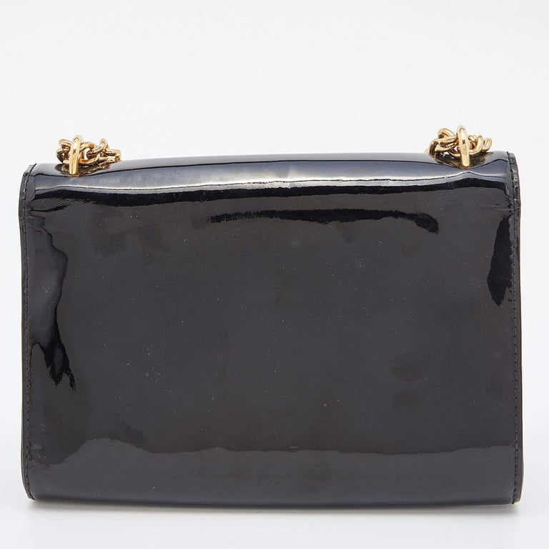 Louis Vuitton Black Patent Leather Chain Louise MM Bag at 1stDibs