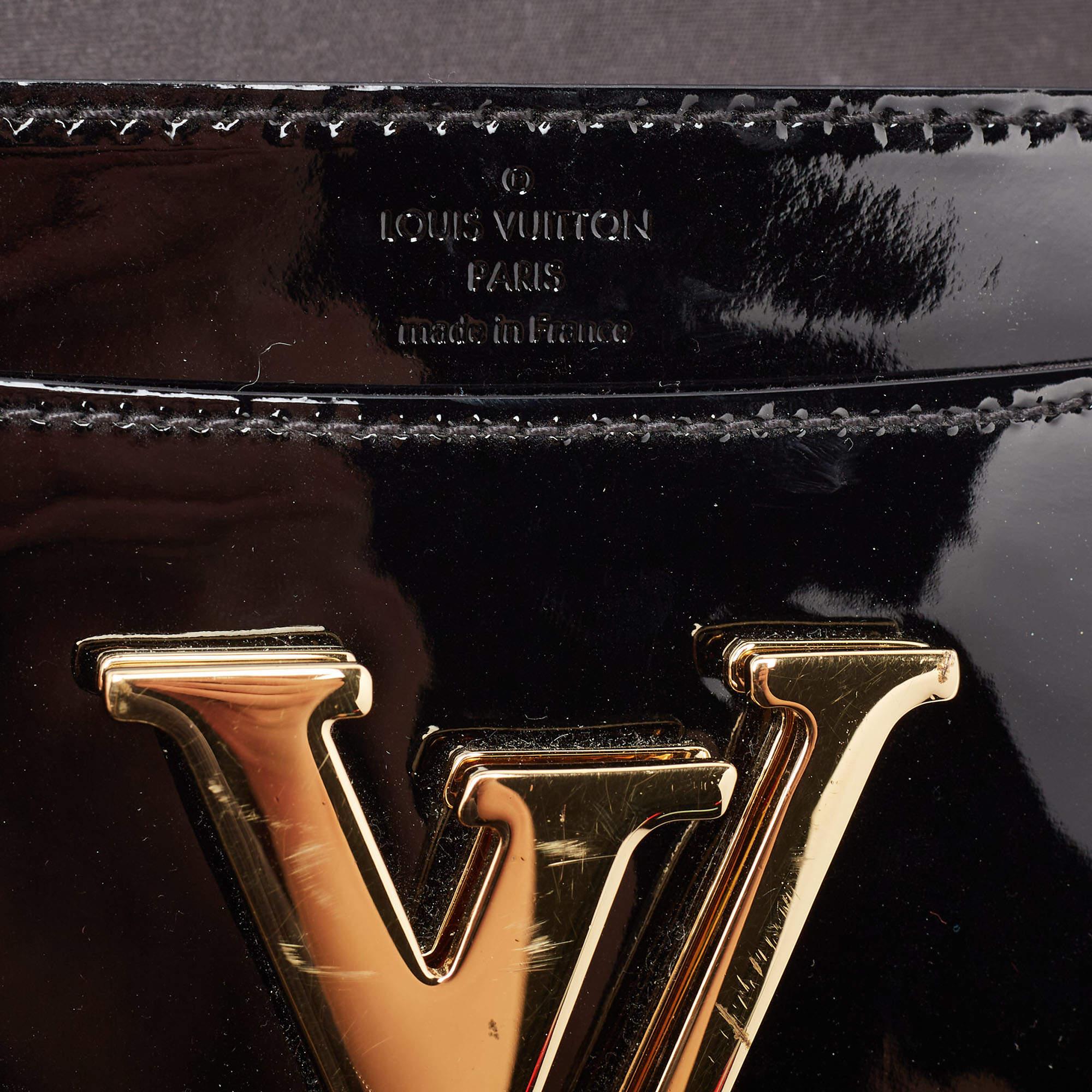 Louis Vuitton Black Patent Leather Chain Louise MM Bag 3