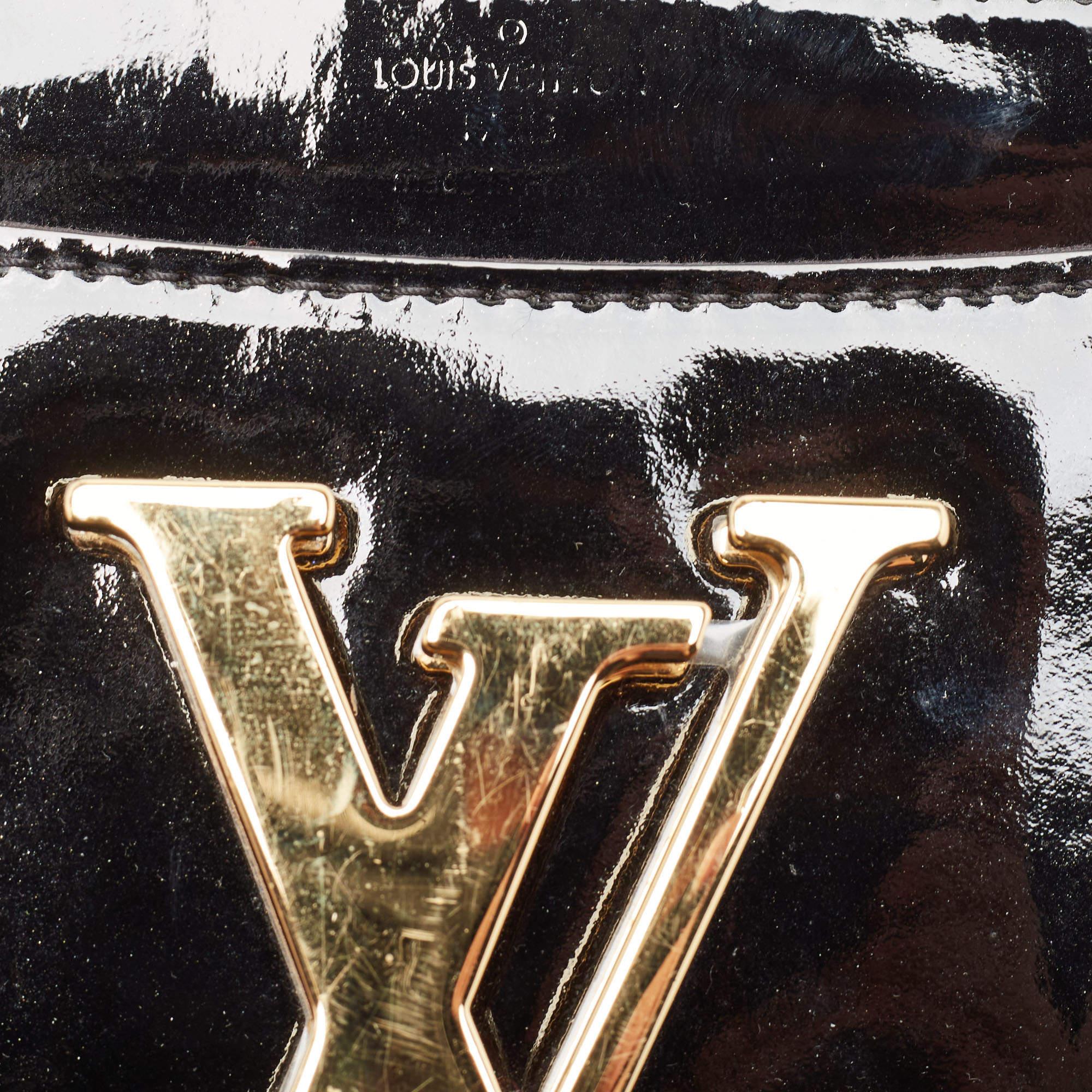 Louis Vuitton Black Patent Leather Chain Louise MM Bag 4