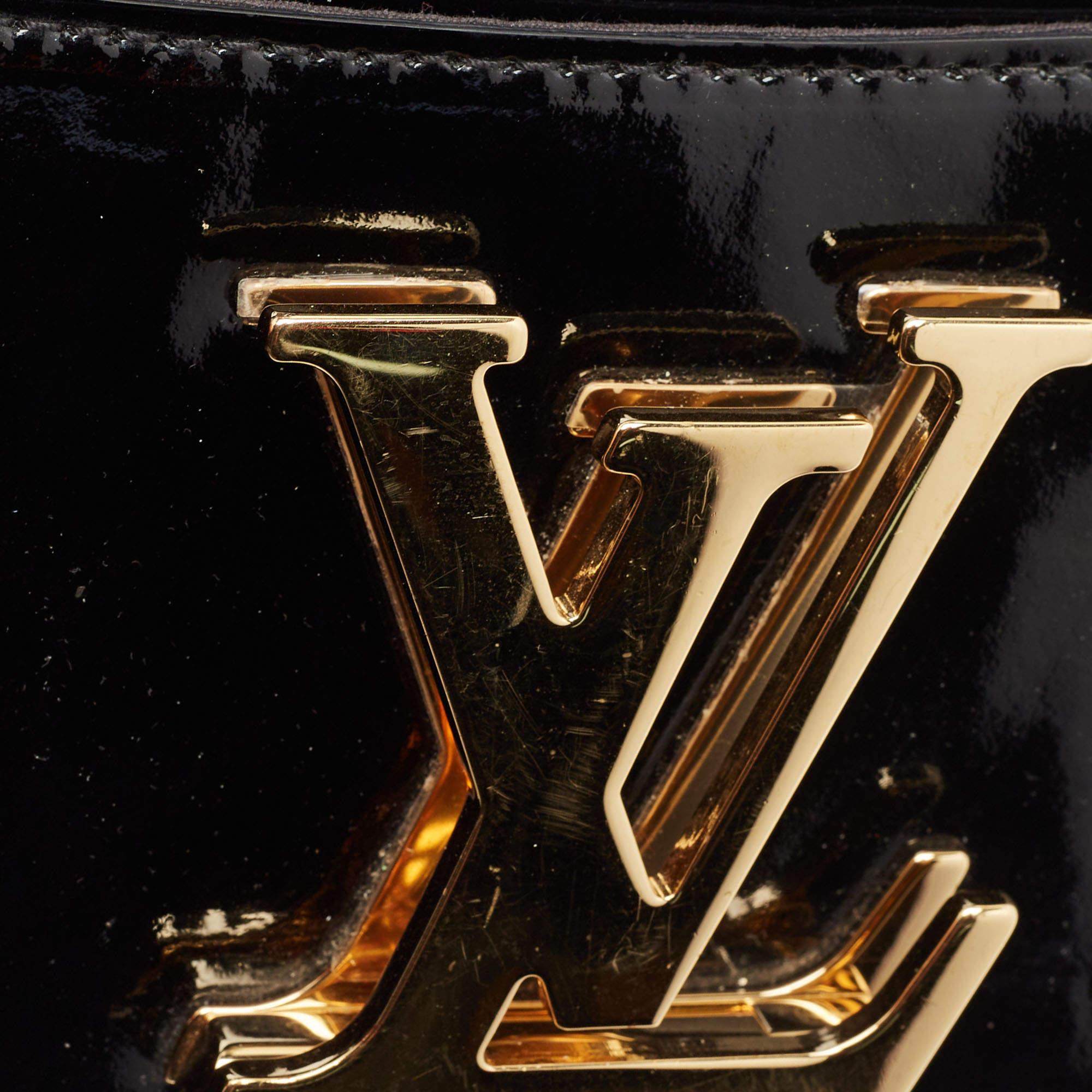 Louis Vuitton Black Patent Leather Chain Louise MM Bag 5