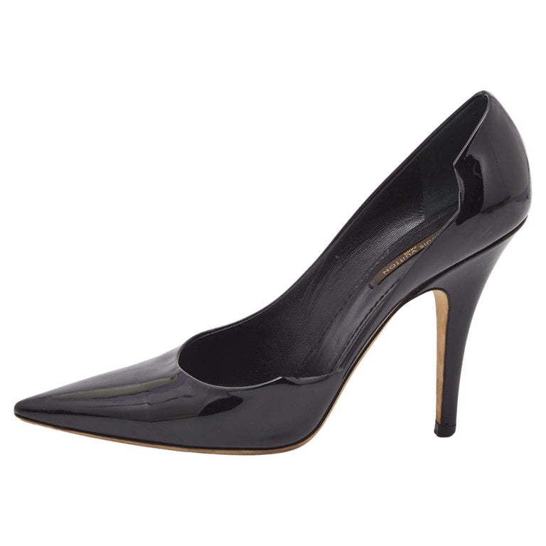 Louis Vuitton Black Patent Leather D'orsay Pumps Size 38