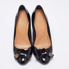 Louis Vuitton Black Patent Leather Fiance Pumps Size 36.5