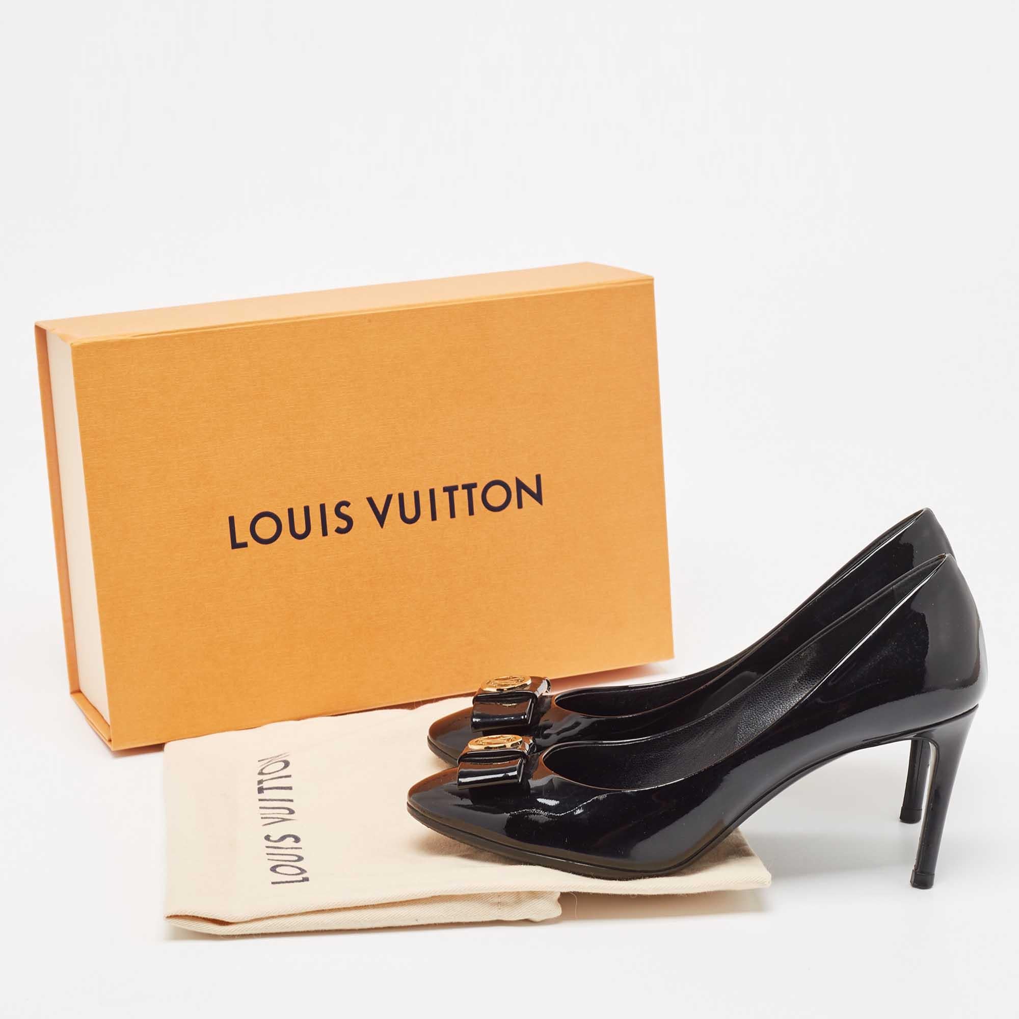 Louis Vuitton Black Patent Leather Fiance Pumps Size 36.5 5