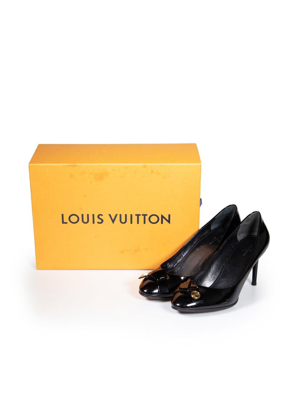 Louis Vuitton Black Patent Leather Fiancee Pumps Size IT 38 2