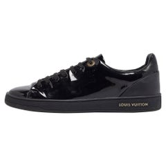 Louis Vuitton Black Patent Leather Frontrow Sneakers Size 37.5
