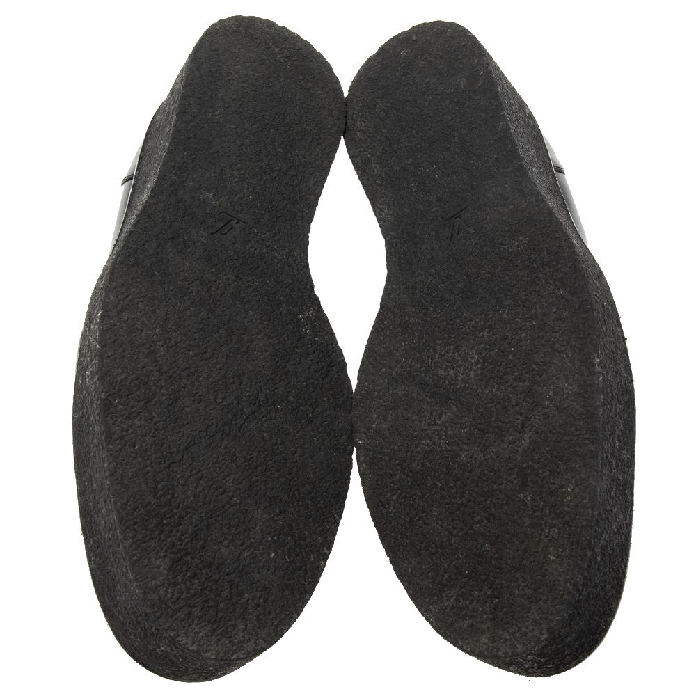 Women's Louis Vuitton Black Patent Leather Graduate Platform Loafers Size 38.5