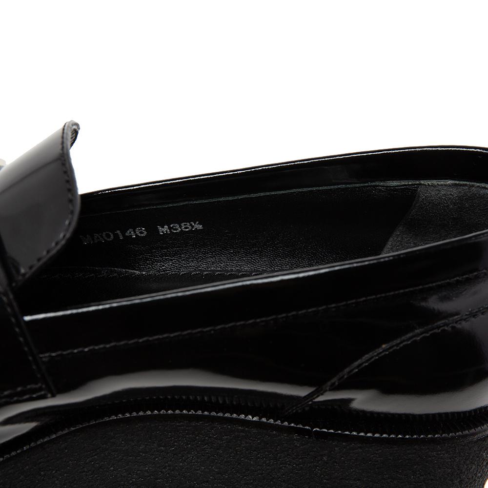 Louis Vuitton Black Patent Leather Graduate Platform Loafers Size 38.5 4