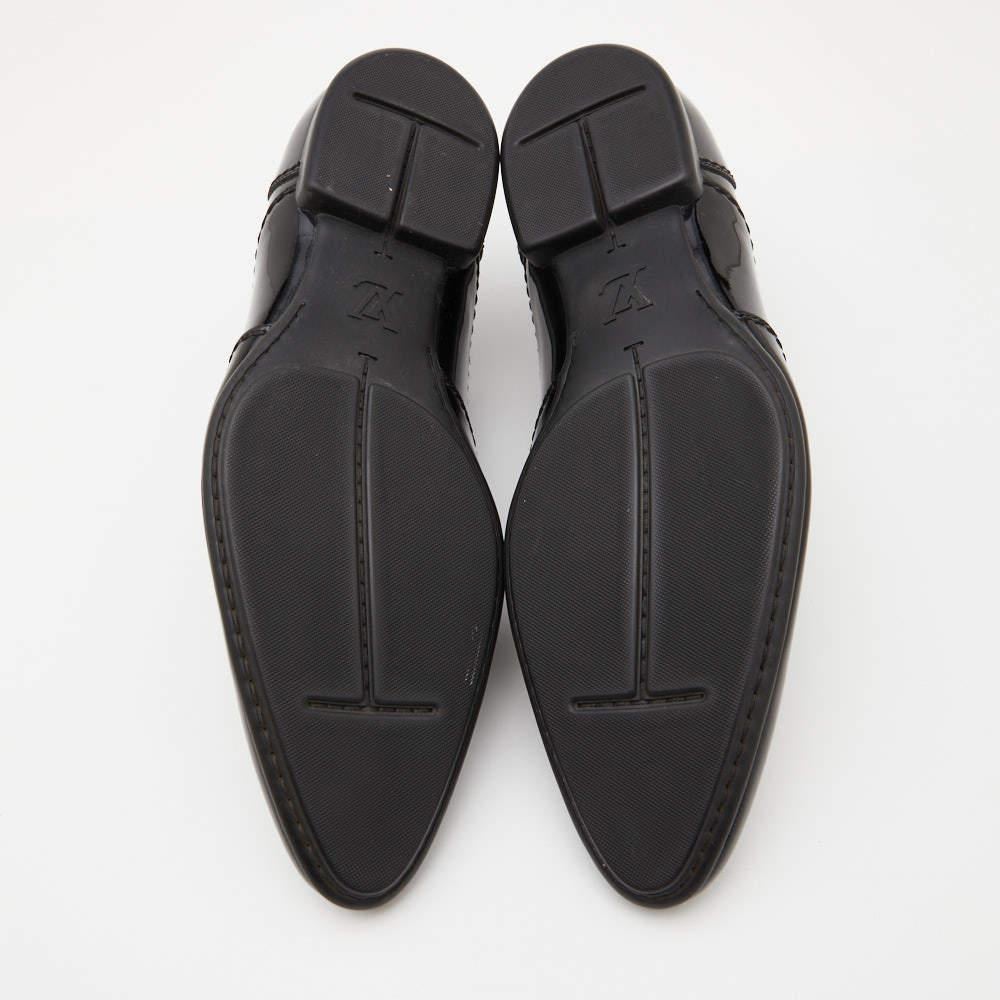 Louis Vuitton Black Patent Leather Lace Up Derby Size 42 2