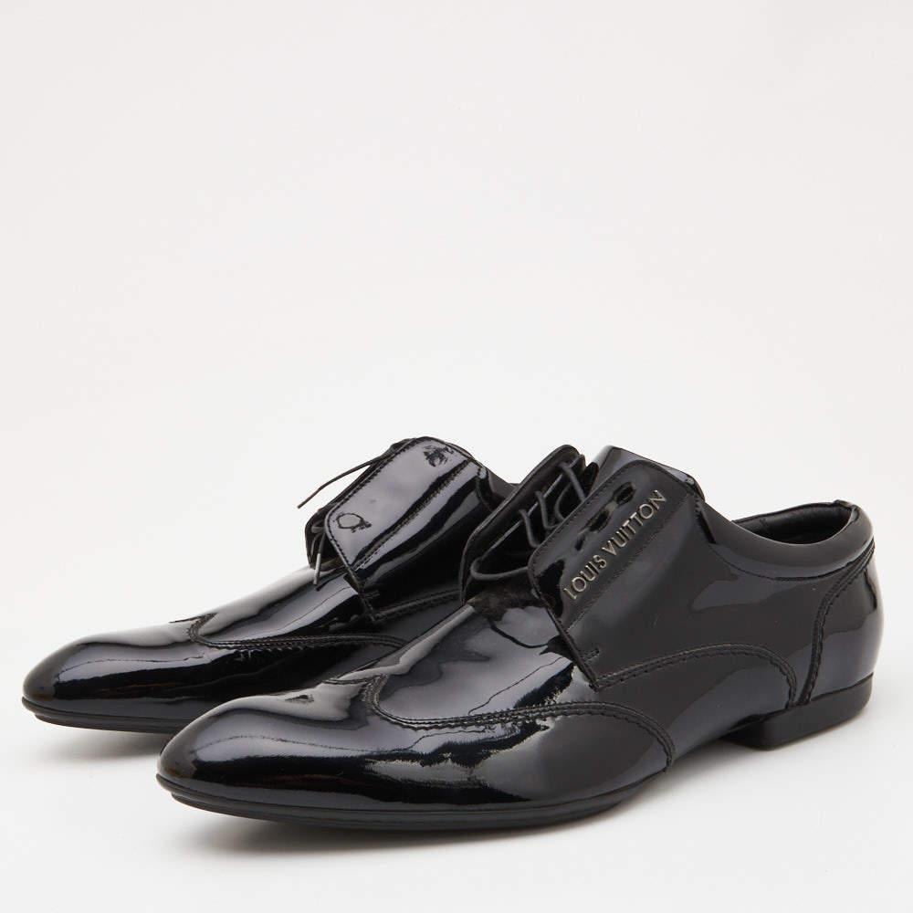 Louis Vuitton Black Patent Leather Lace Up Derby Size 42 4