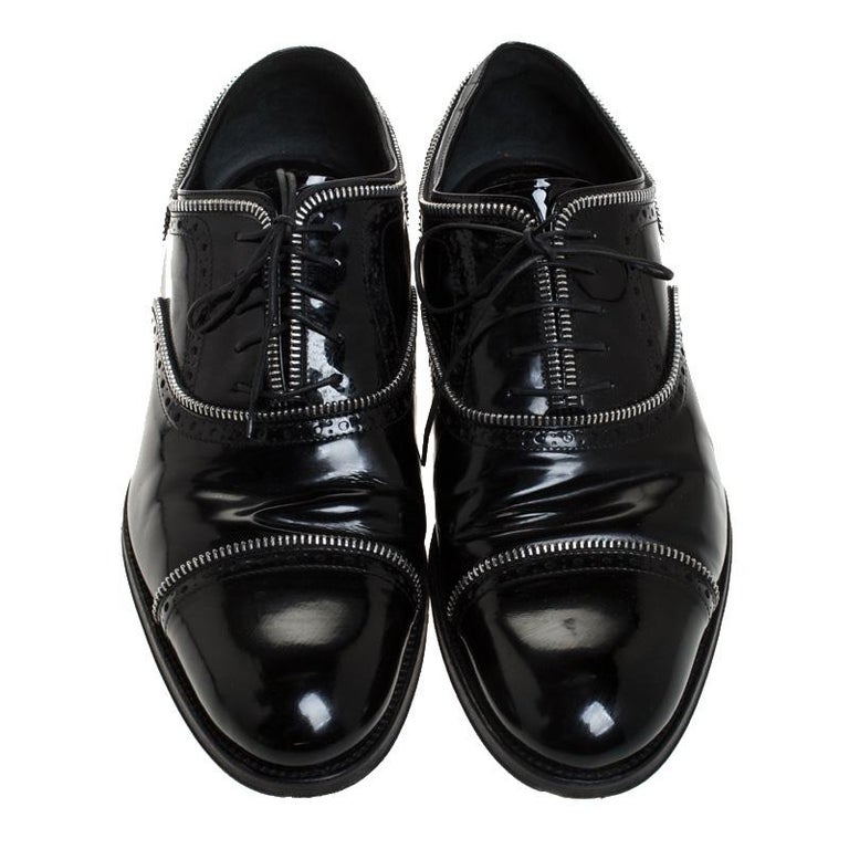 Louis Vuitton Black Patent Leather Lace Up Oxfords Size 41.5 For Sale ...