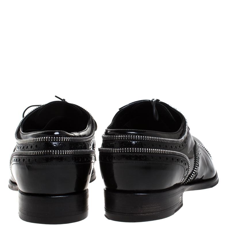 Men's Louis Vuitton Black Patent Leather Lace Up Oxfords Size 41.5