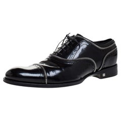 Louis Vuitton Black Patent Leather Lace Up Oxfords Size 41.5