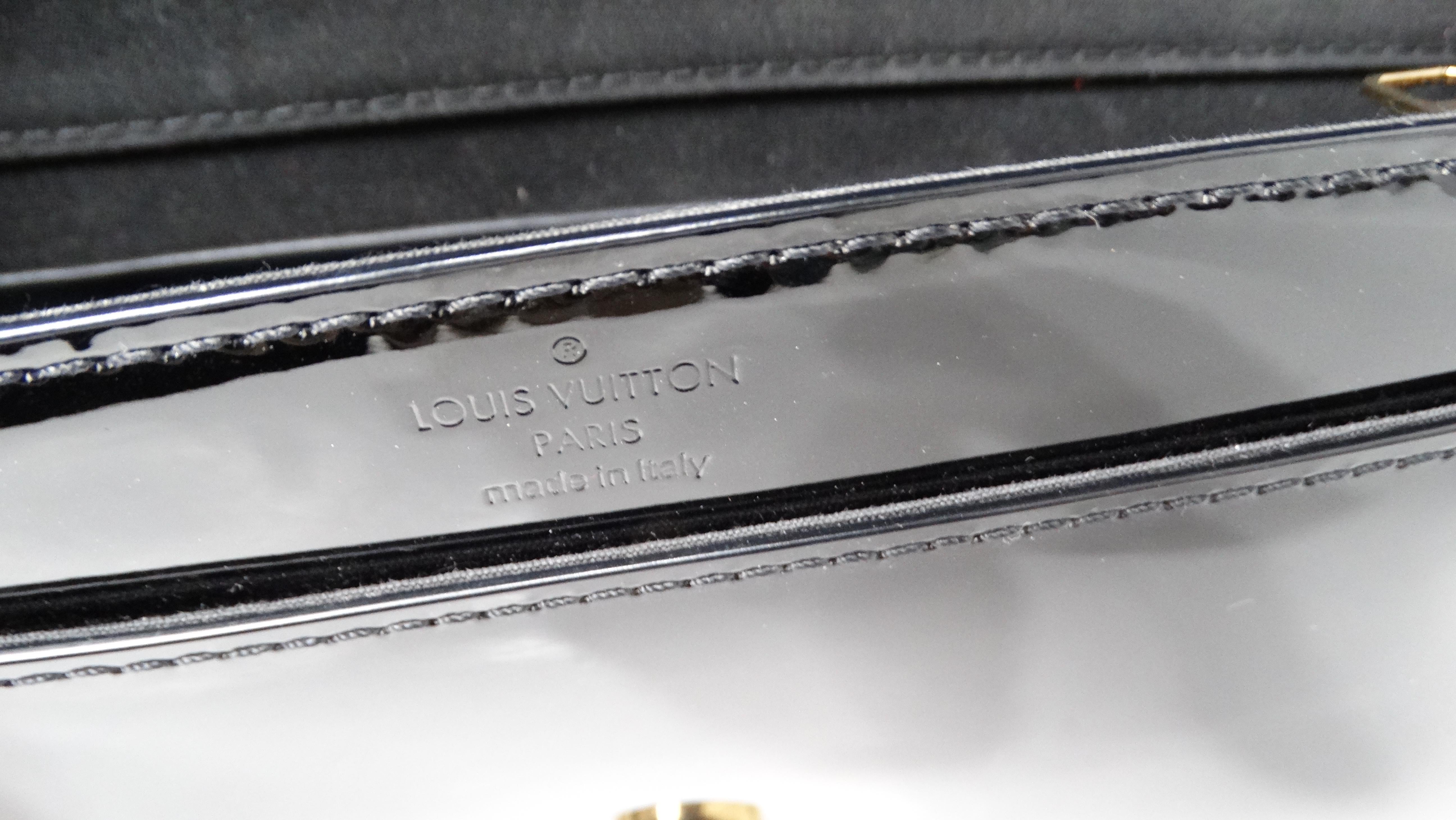 Louis Vuitton Black Patent Leather Louise Clutch in vendita 4
