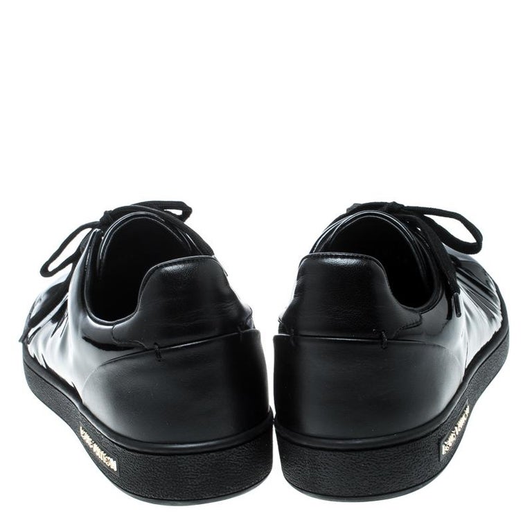 Louis Vuitton Black Patent Leather Low Top Sneakers Size 39.5 For Sale ...