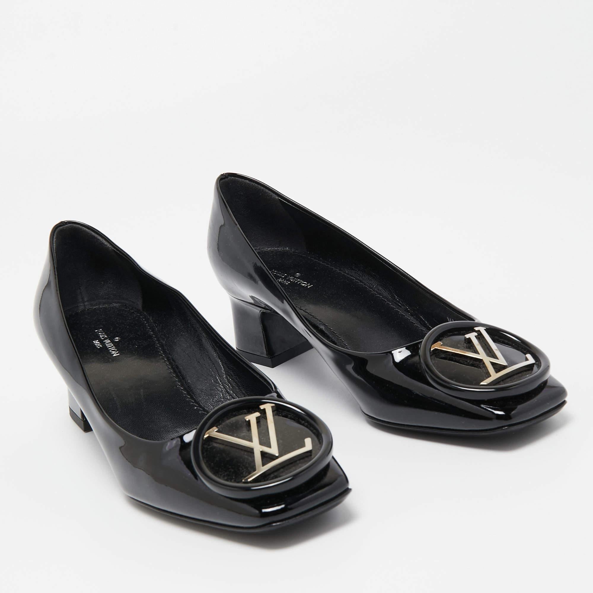 Madeleine-Pumps aus schwarzem Lackleder von Louis Vuitton Größe 36 (Schwarz)