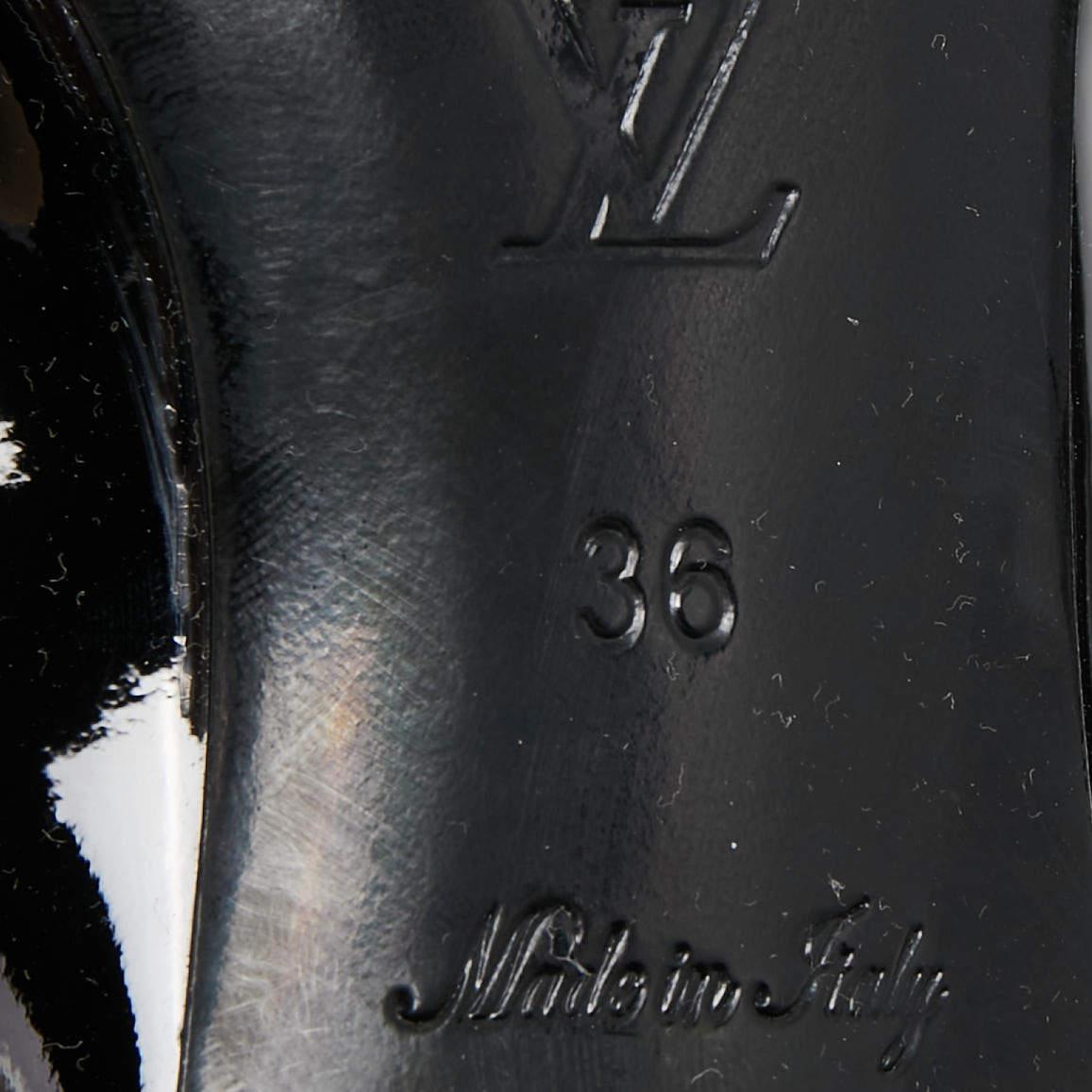 Madeleine-Pumps aus schwarzem Lackleder von Louis Vuitton Größe 36 im Zustand „Gut“ in Dubai, Al Qouz 2
