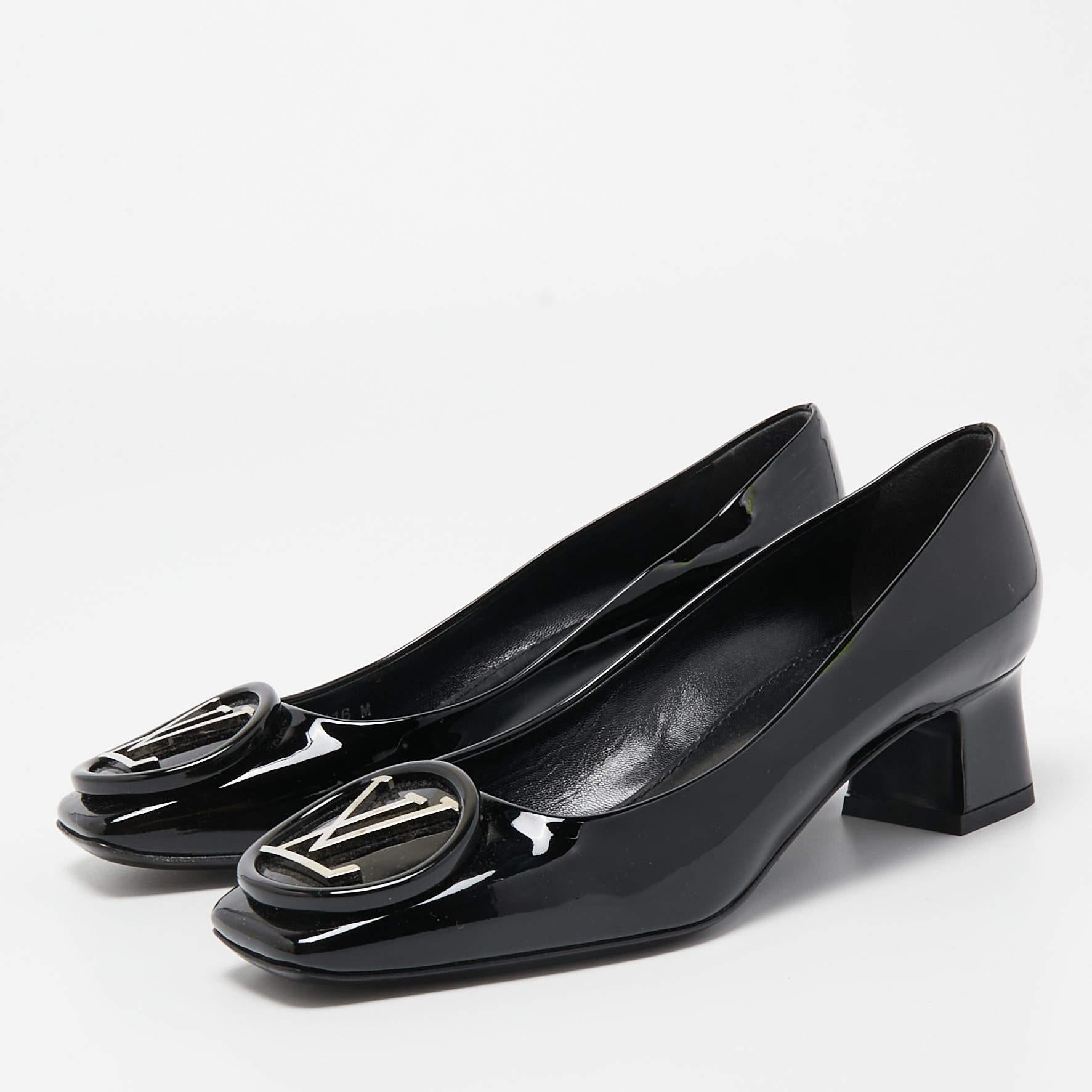 Louis Vuitton Black Patent Leather Madeleine Pumps Size 36 4