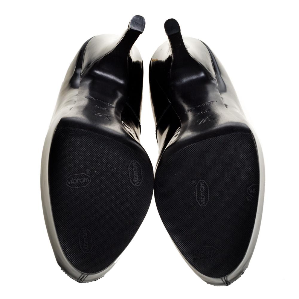 Louis Vuitton Black Patent Leather Oh Really! Peep Toe Platform Pumps Size 36.5 3
