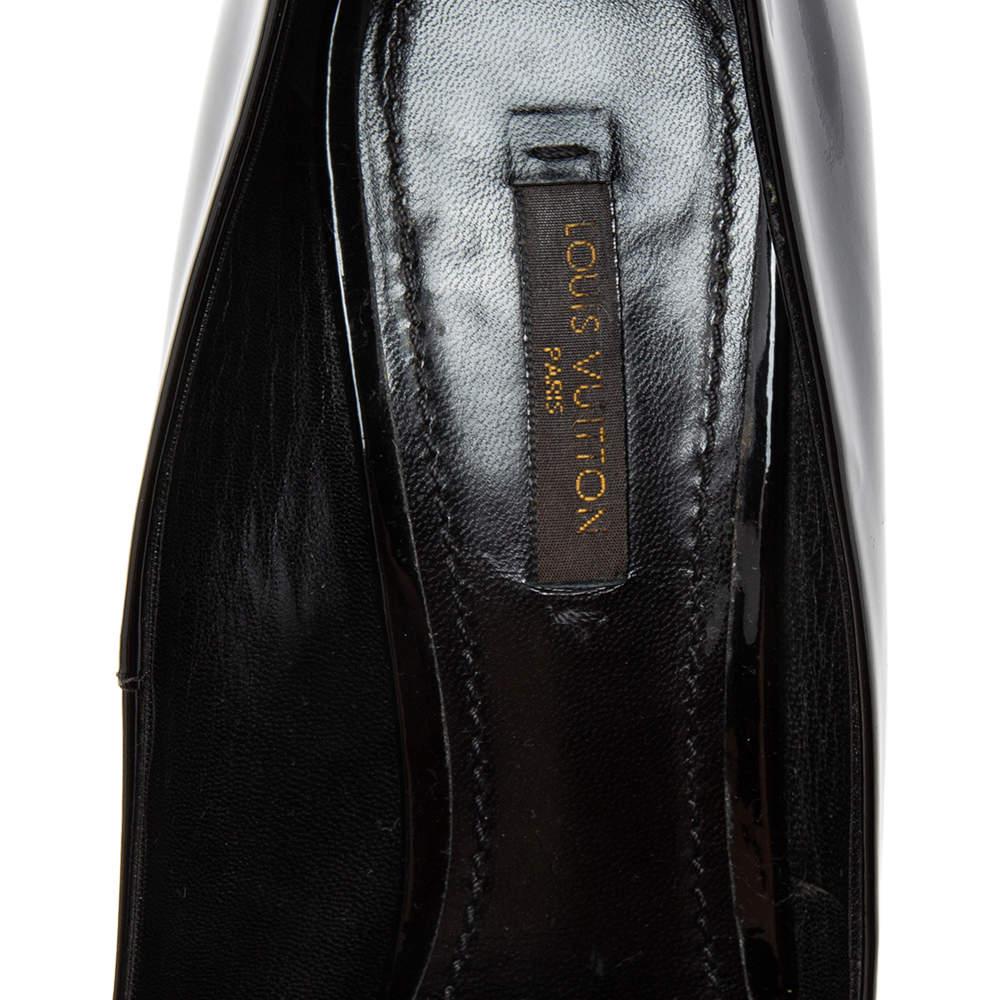 Louis Vuitton Black Patent Leather Oh Really Peep Toe Pumps Size 37 4