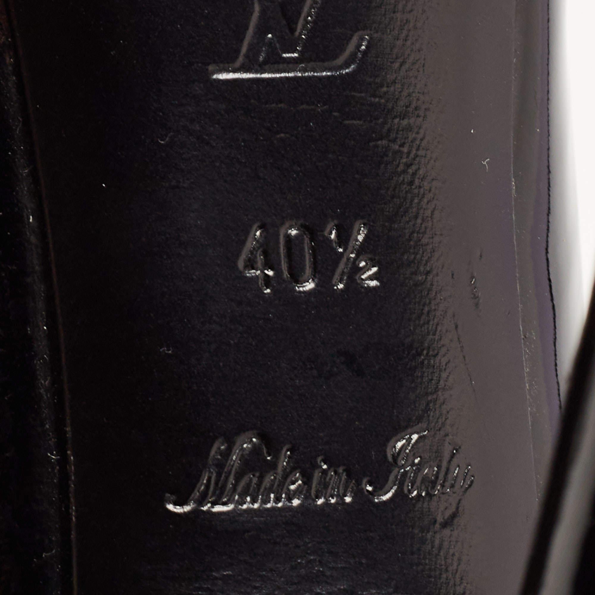 Louis Vuitton Black Patent Leather Oh Really! Platform Peep Toe Pumps Size 40.5 4