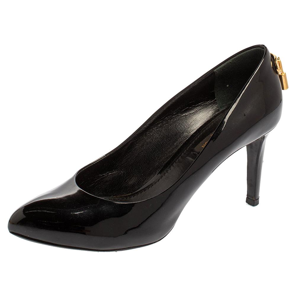 Louis Vuitton Black Patent Leather Oh Really! Pointed Toe Pumps Size 36