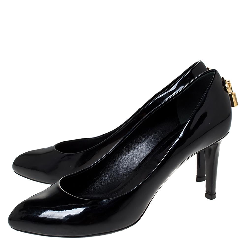 Louis Vuitton Black Patent Leather Oh Really! Pumps Size 36 For Sale 2