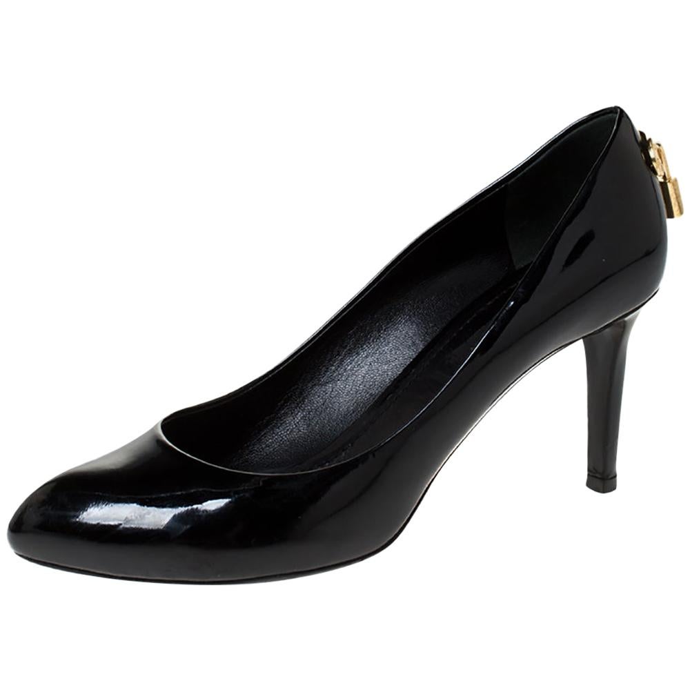 Louis Vuitton Black Patent Leather Oh Really! Pumps Size 36 For Sale