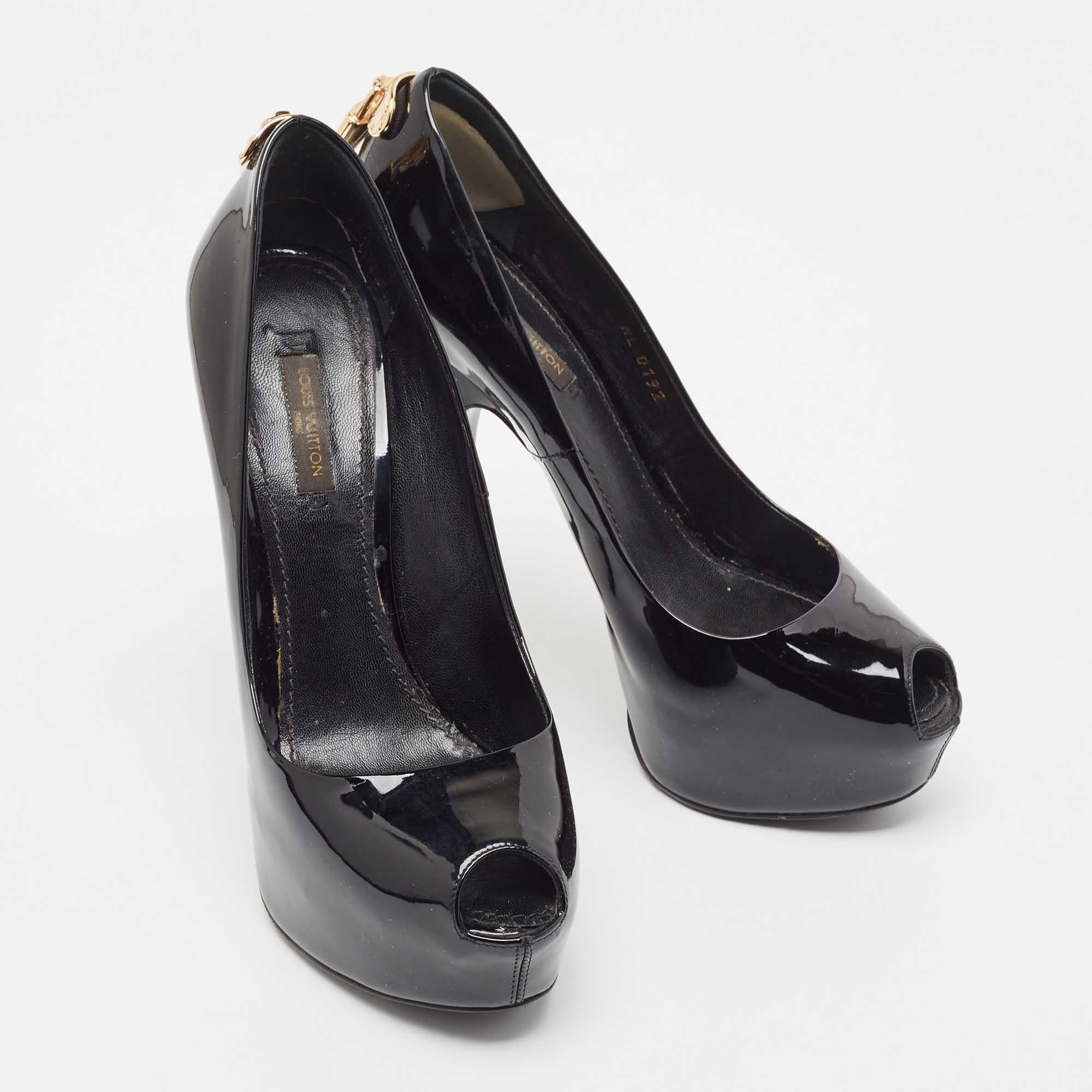 Women's Louis Vuitton Black Patent Leather Oh Really! Pumps Size 37.5