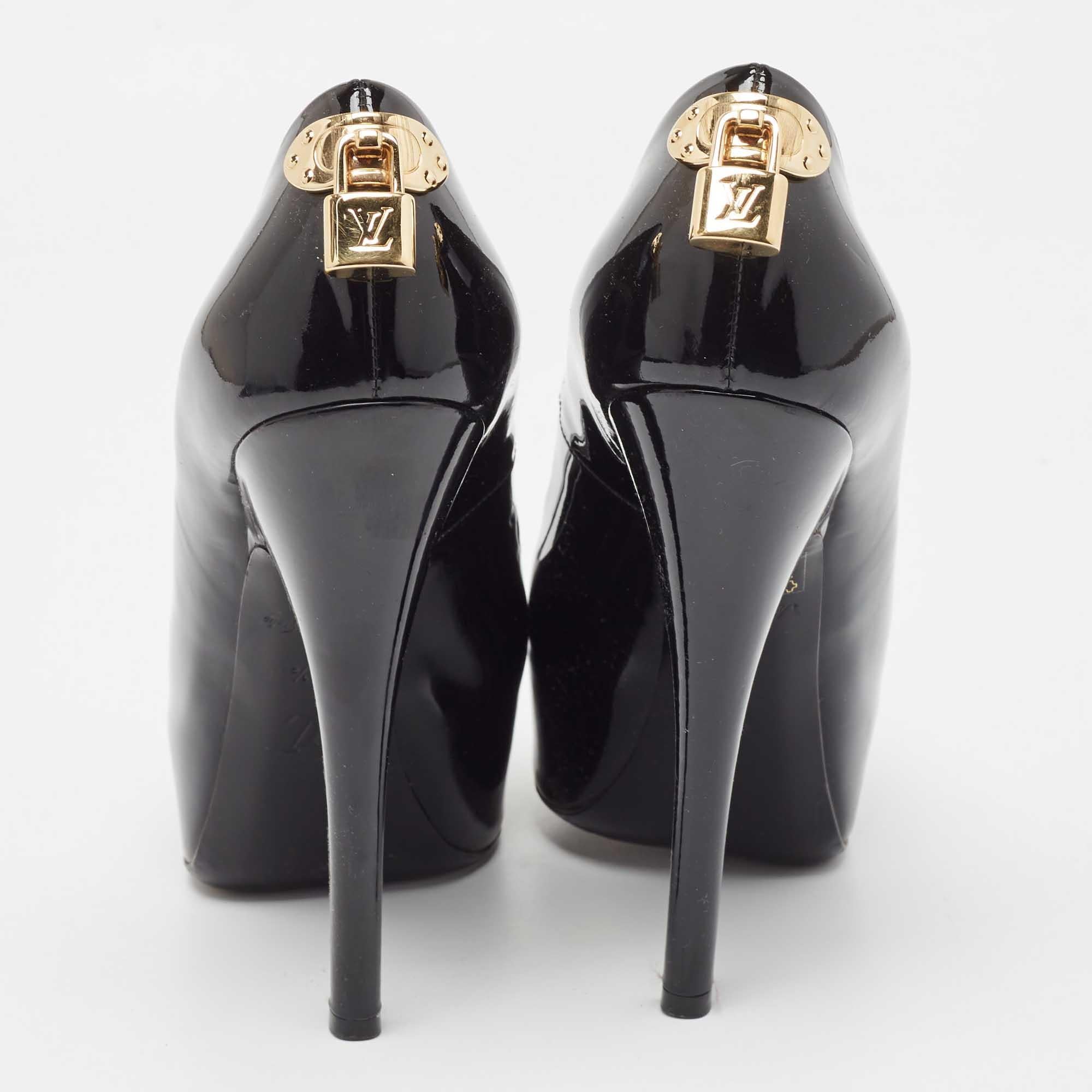 Louis Vuitton Black Patent Leather Oh Really! Pumps Size 37.5 1