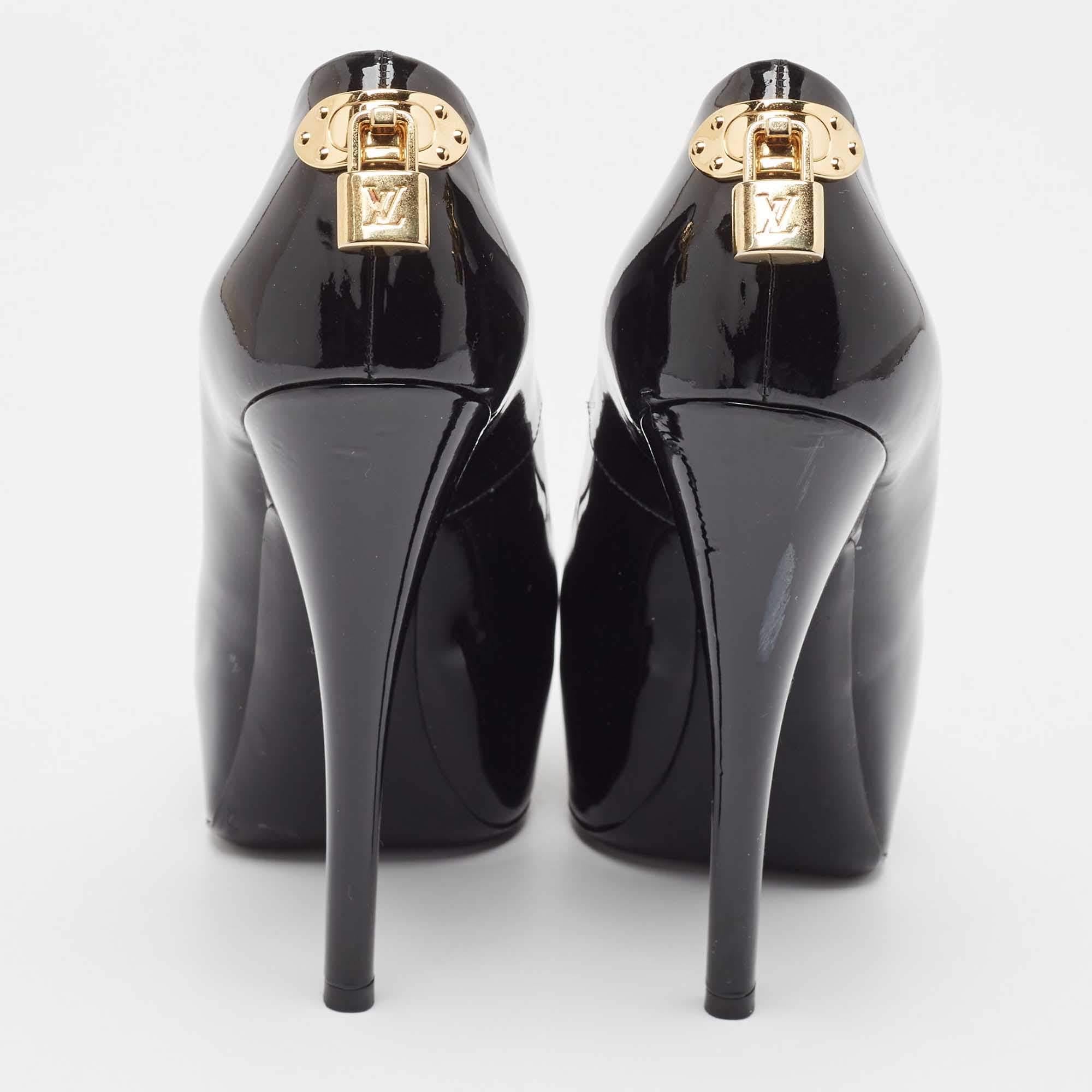 Louis Vuitton Black Patent Leather Oh Really! Pumps Size 37.5 1