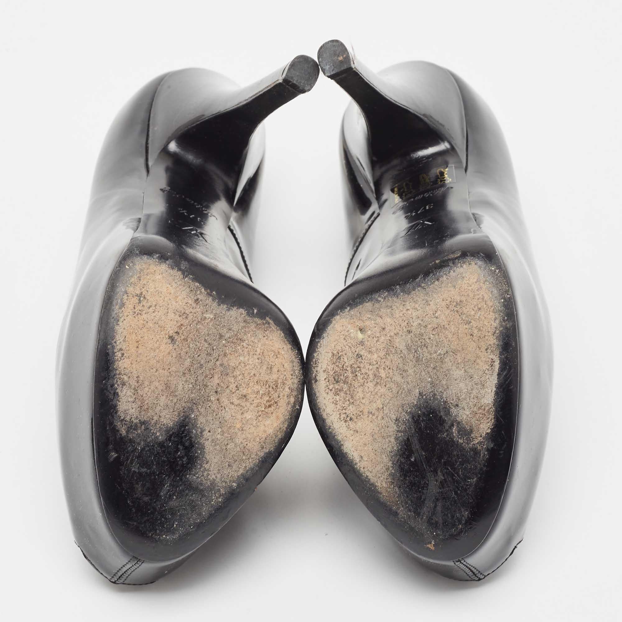 Louis Vuitton Black Patent Leather Oh Really! Pumps Size 37.5 2