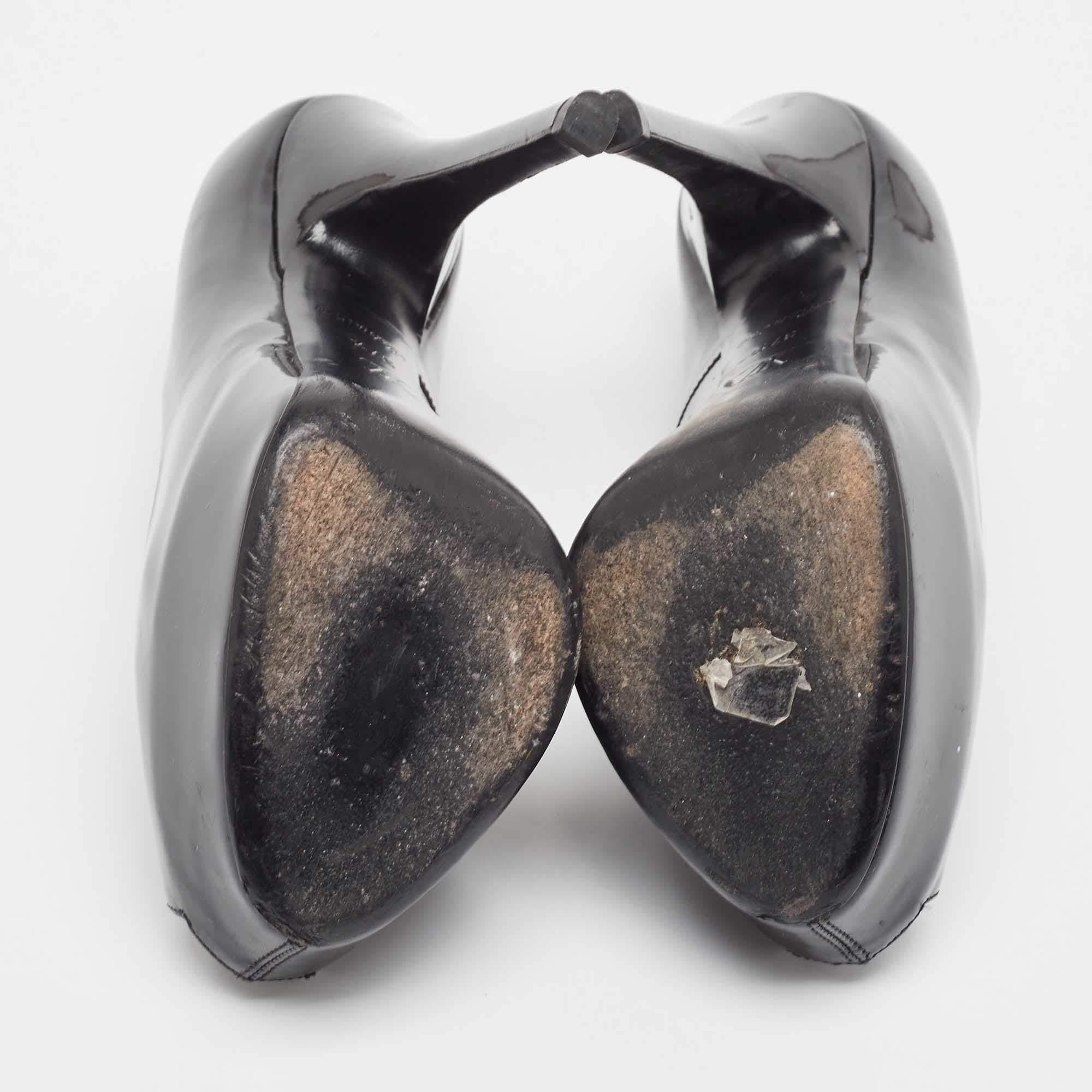 Louis Vuitton Black Patent Leather Oh Really! Pumps Size 37.5 2