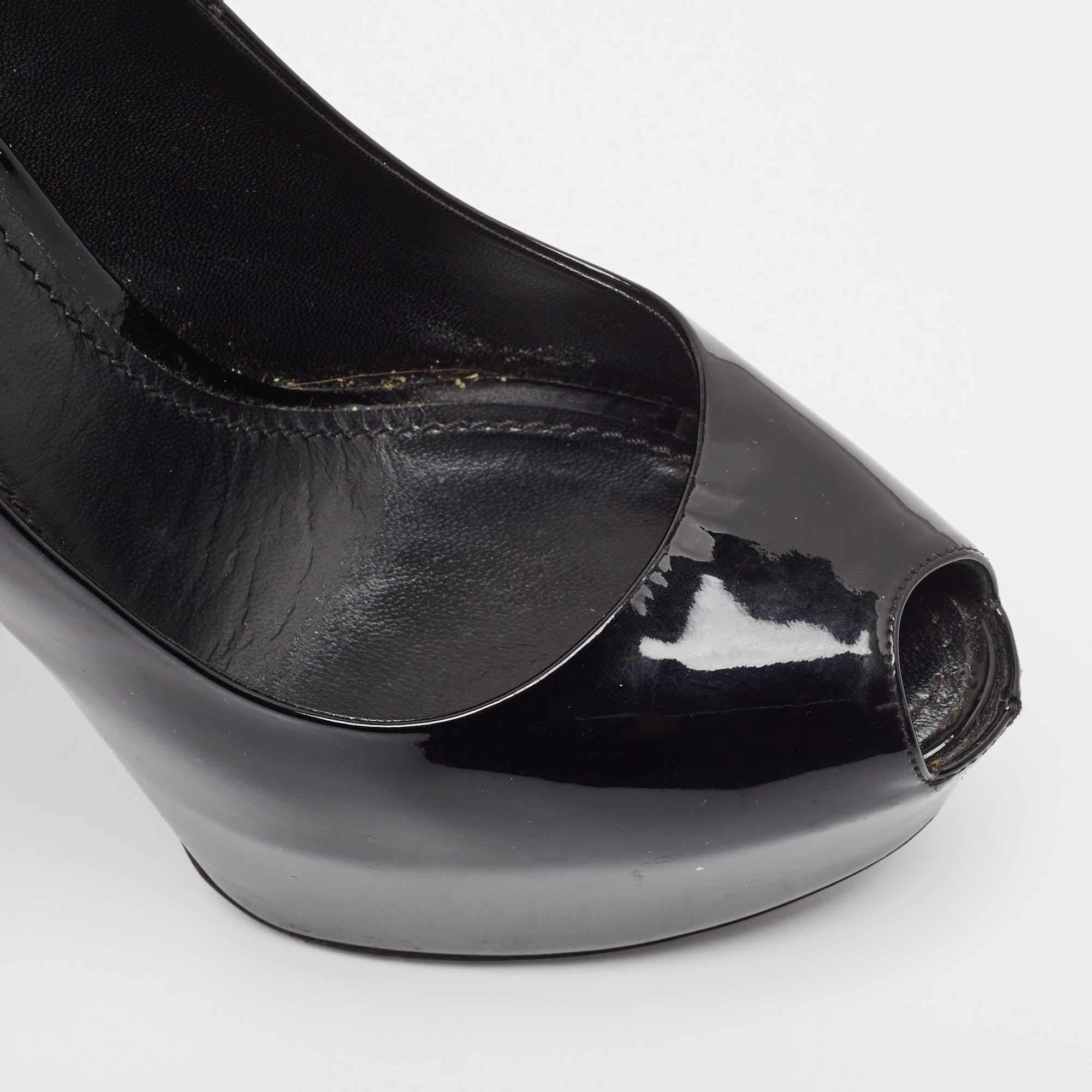 Louis Vuitton Black Patent Leather Oh Really! Pumps Size 37.5 3