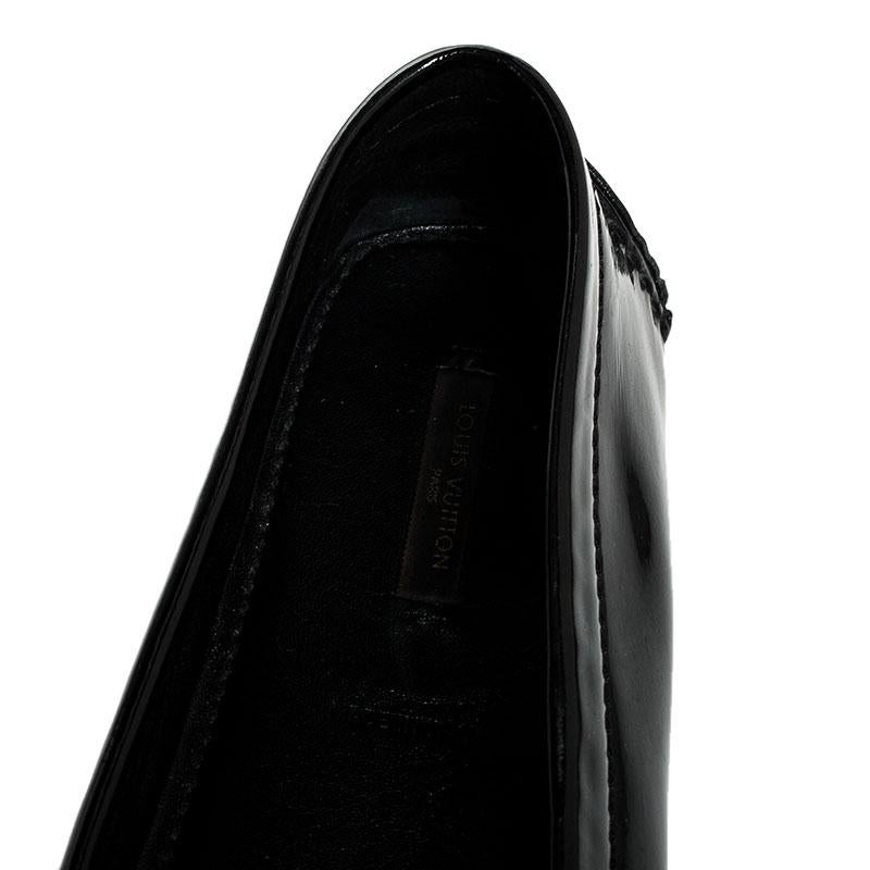 Louis Vuitton Black Patent Leather Oxford Loafers Size 38.5 3